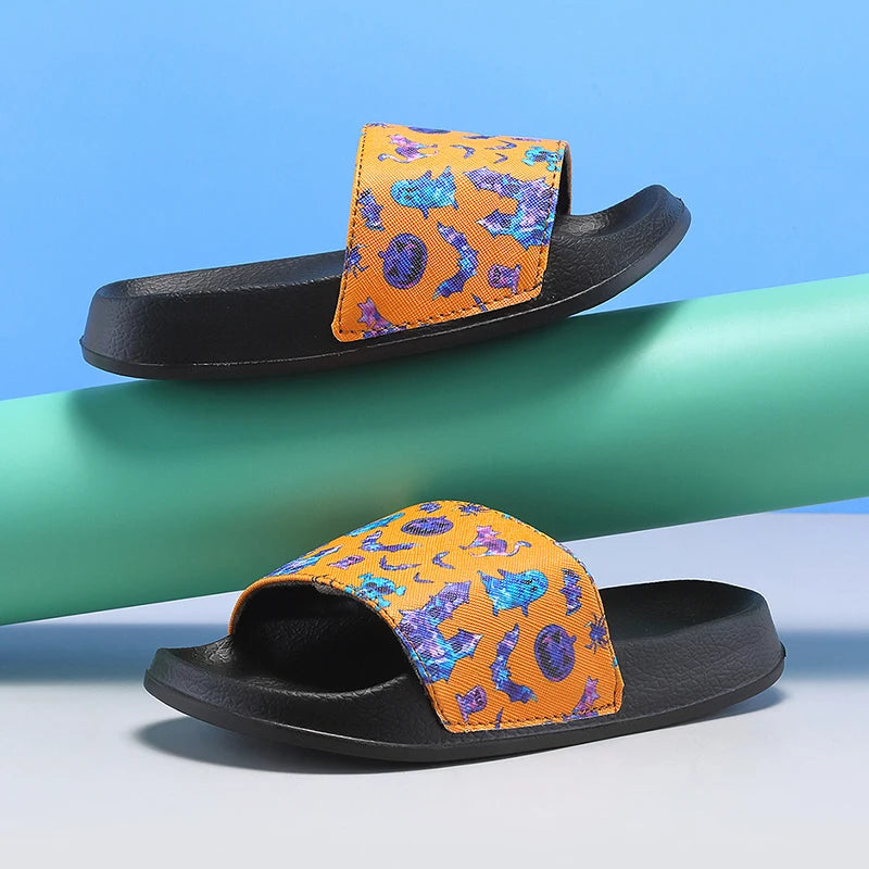 Kids' Cartoon PU Leather Sandal Slippers