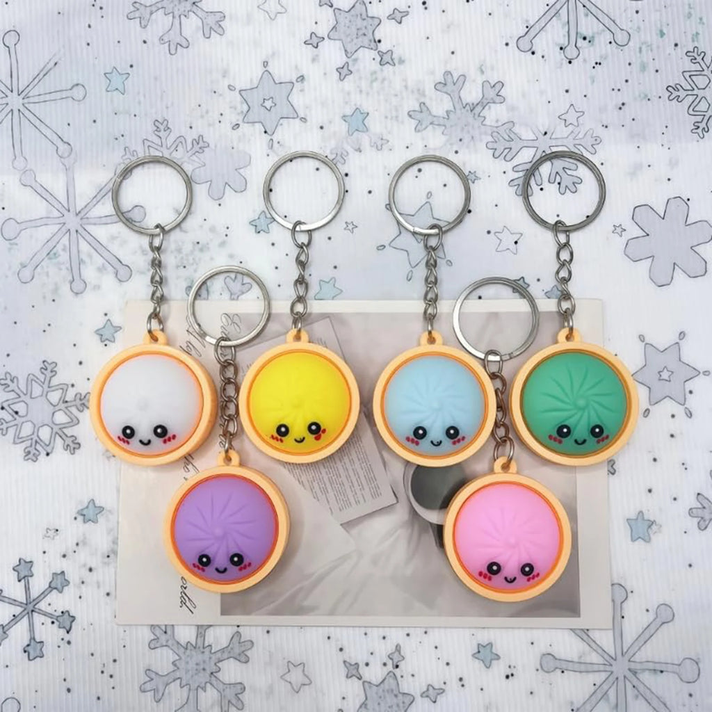 Dumpling Keyboard Clicker Fidget Keychain | Stress Relief Toy | 4, 6 or 12 Pack