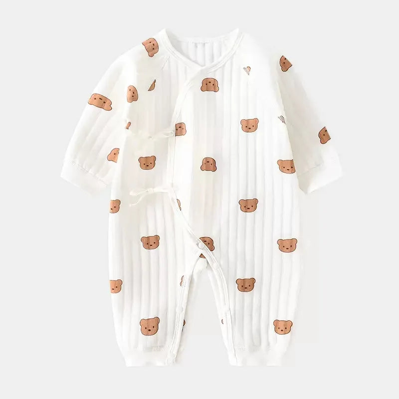 Newborn Baby Unisex 3-Layer Warm Butterfly Cotton Romper Bodysuit