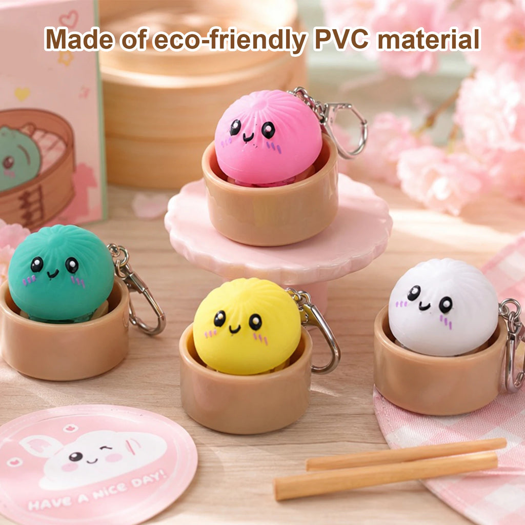 Dumpling Keyboard Clicker Fidget Keychain | Stress Relief Toy | 4, 6 or 12 Pack