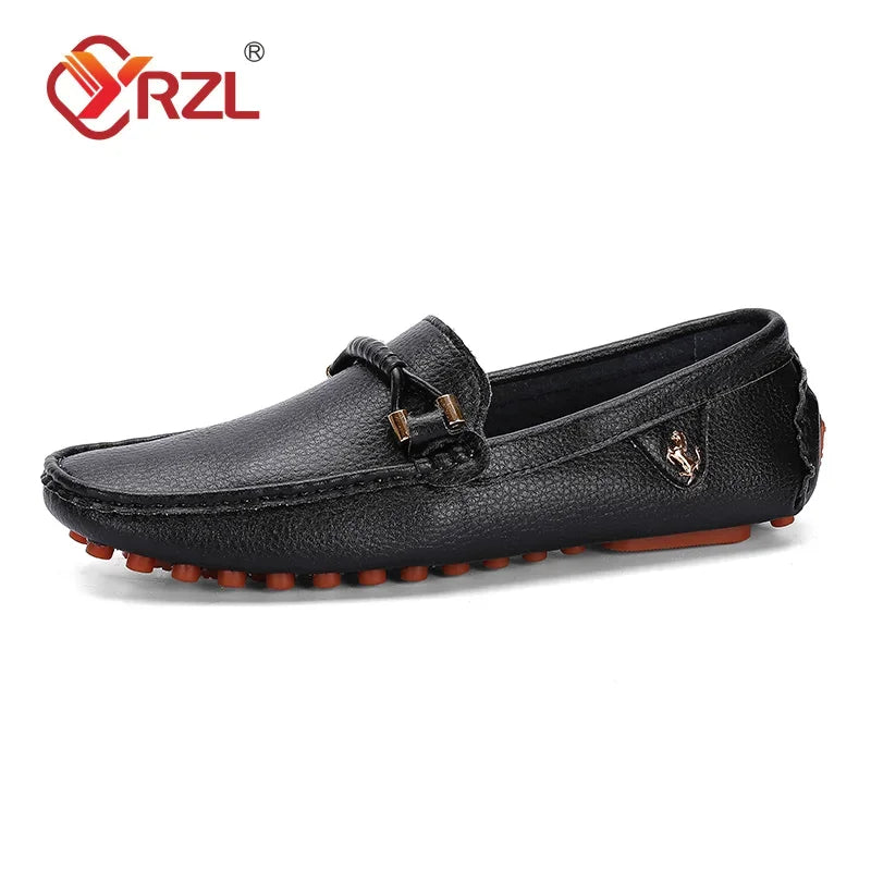 YRZL Loafers for Men 2024 New Handmade Moccasins Men Flats Casual Leather Shoes Luxury Comfy Mens Loafers Size 48 Shoes for Men