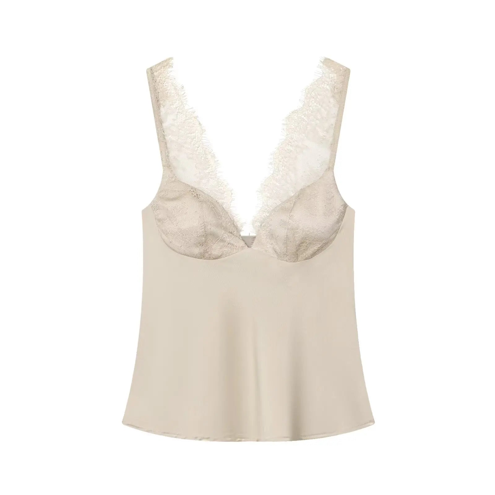 HH Women Vintage Lace Splice Camisole Tops Sexy Off Shoulder V Neck Sleeveless Corset Top Summer High Street Trend Clothing