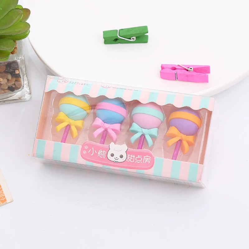 Kawaii Lollipop Sweety Ice Cream Student Stationery School Office Supplies Children Erasers For Kids Pencil Eraser