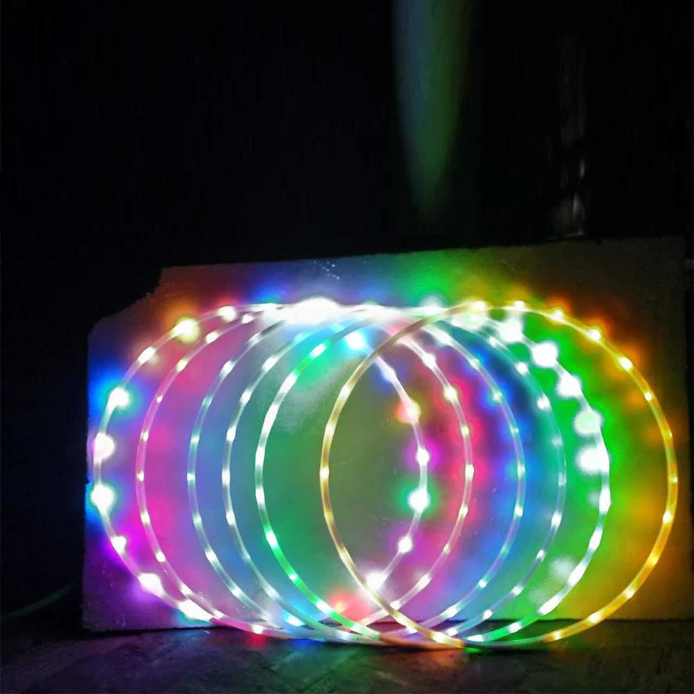 LED Colorful Fitness Circle Performing Arts Abdominal Fat Loss Light Fitness Crossfit Foldable Sport Hoop Gym Fitness Equipments