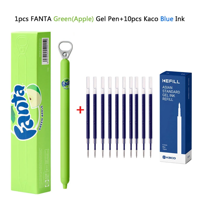 KACO x Fanta Pull-Tab Gel Pens,Creative Ins Signature Pen,0.5mm Quick Drying&Comfortable Grip Fun&Stess Relief Kawaii Stationery