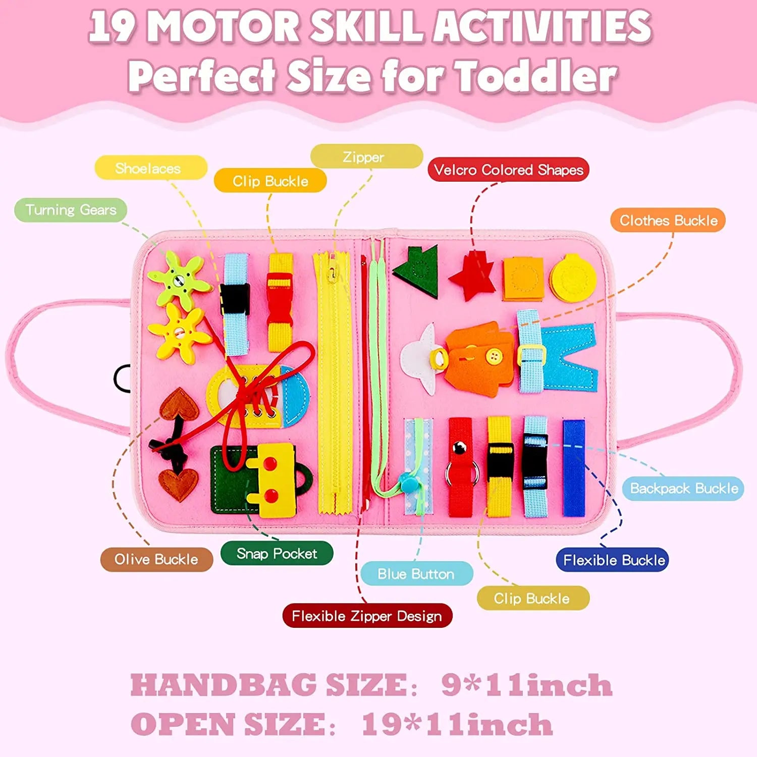 Montessori Toddler Busy Board | Autism Sensory Toy for Life Skills & Motor Development