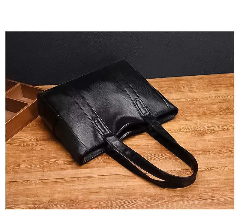 Women's Vintage Large Capacity PU Tote Shoulder Bag
