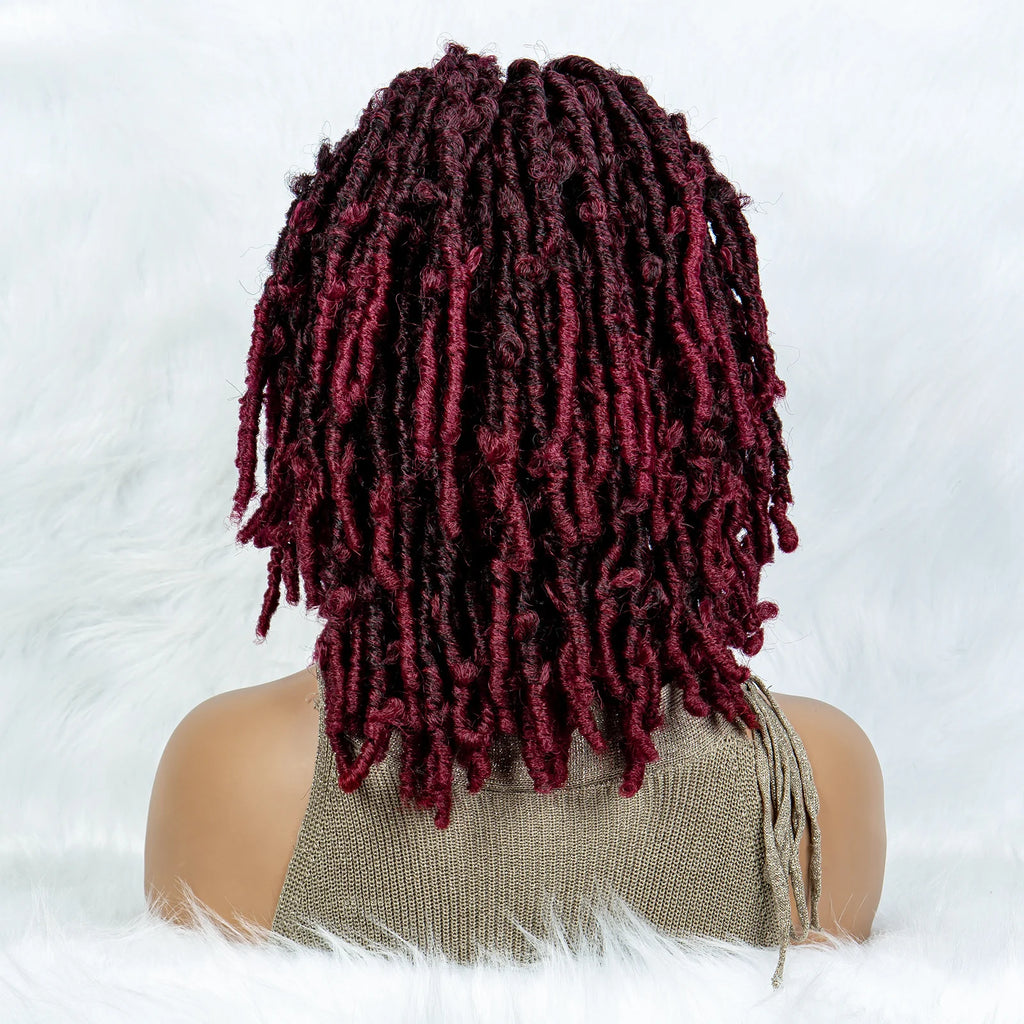 Synthetic Lace Front Wig Braided Wigs Dreadlock Wig 16 inches Short Knotless Butterfly Locs Wigs for Black Women Synthetic Wig
