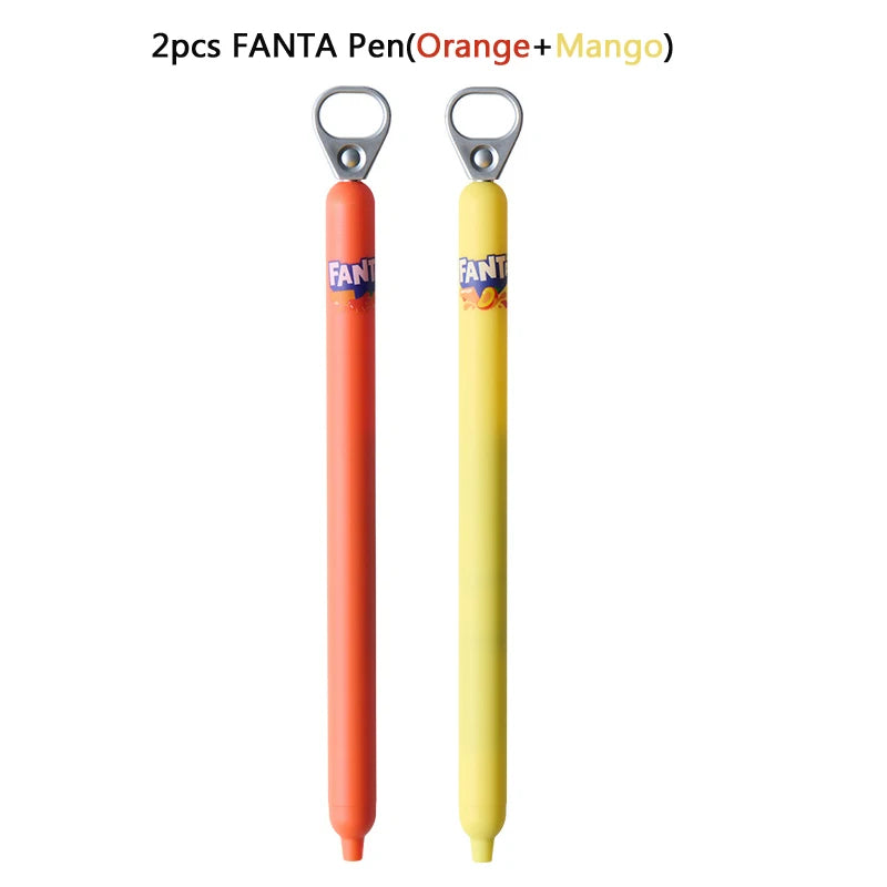 KACO x Fanta Pull-Tab Gel Pens,Creative Ins Signature Pen,0.5mm Quick Drying&Comfortable Grip Fun&Stess Relief Kawaii Stationery