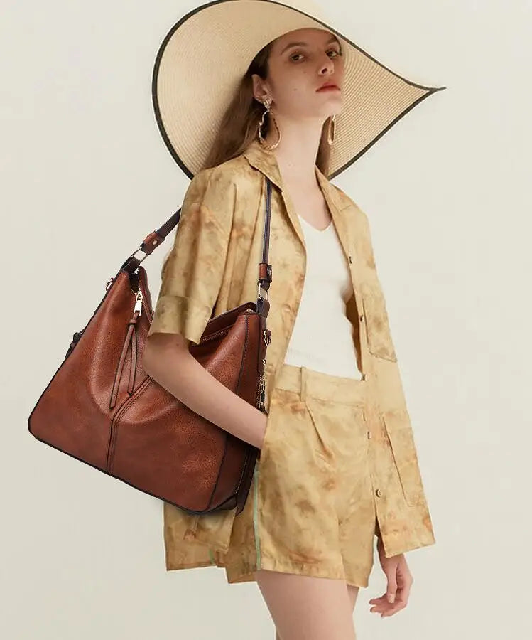 Women's Large Hobo Bucket Shoulder Bag
