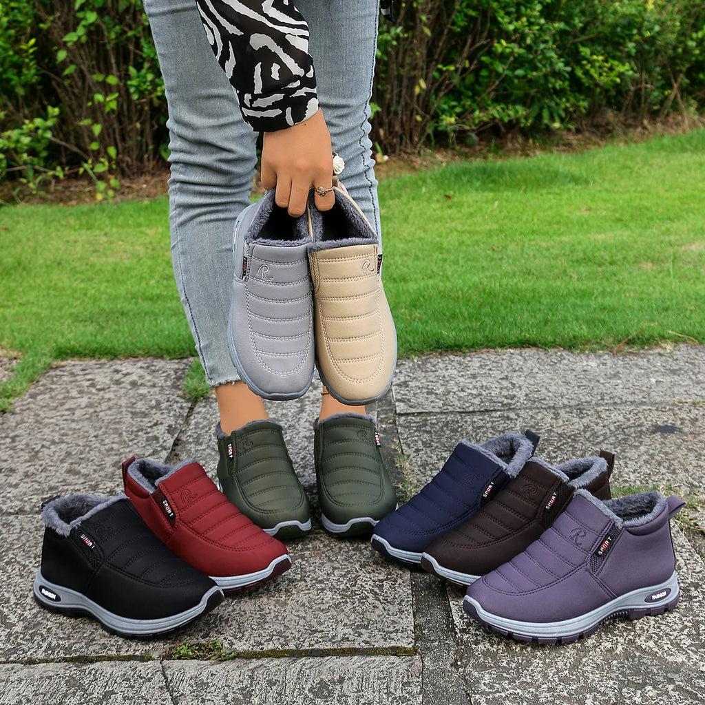 Women's Cozy Plush-Lined Waterproof Winter Ankle Boots