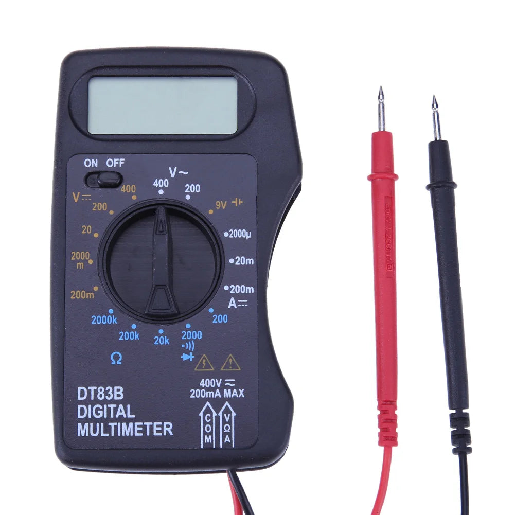 DT83B Portable Digital Multimeter 1999 Counts Mini Pocket Ammeter Voltmeter Current Voltage Ohm Meter Battery Capacity Tester