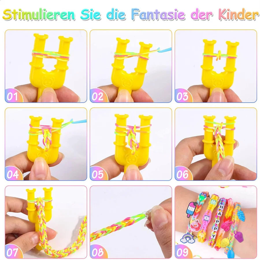 DIY Loom Bands Kit | 2700+ Rubber Bands | 36 Colors & 36 Grids | Bracelet Making Craft Kit