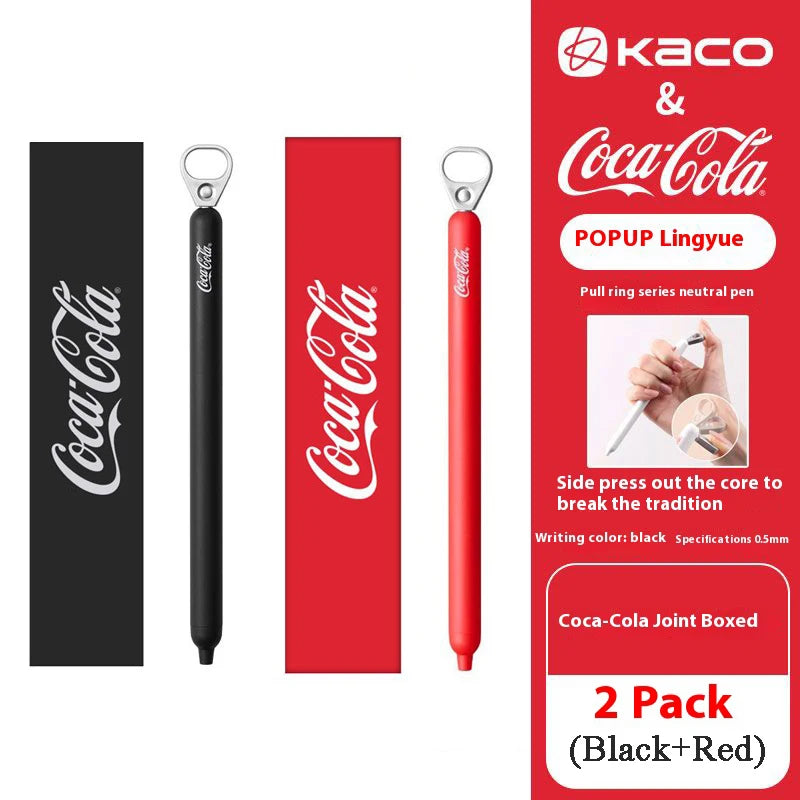 KACO x Fanta Pull-Tab Gel Pens,Creative Ins Signature Pen,0.5mm Quick Drying&Comfortable Grip Fun&Stess Relief Kawaii Stationery