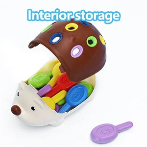 Montessori Sensory Hedgehog Toy | Fine Motor Skills Educational Travel Toy for Ages 1-4