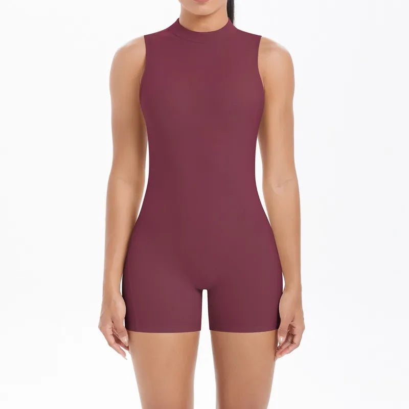 Women's Open Back Vest Romper - Sports & Yoga Onesie
