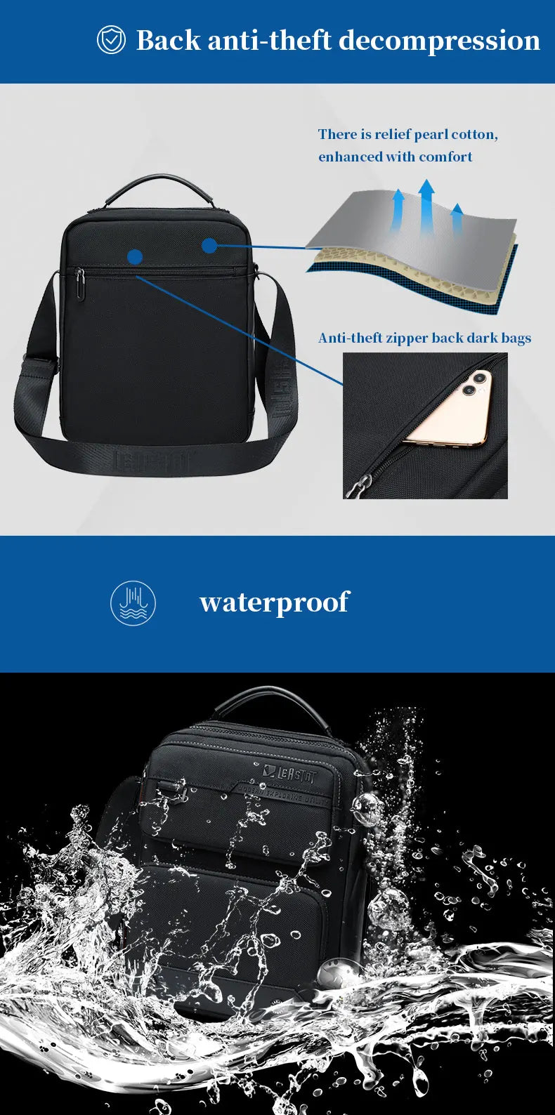 Bag for men Messenger Bag Business Men Shoulder bag Fashion Handbag Men Bag Waterproof bolso hombre