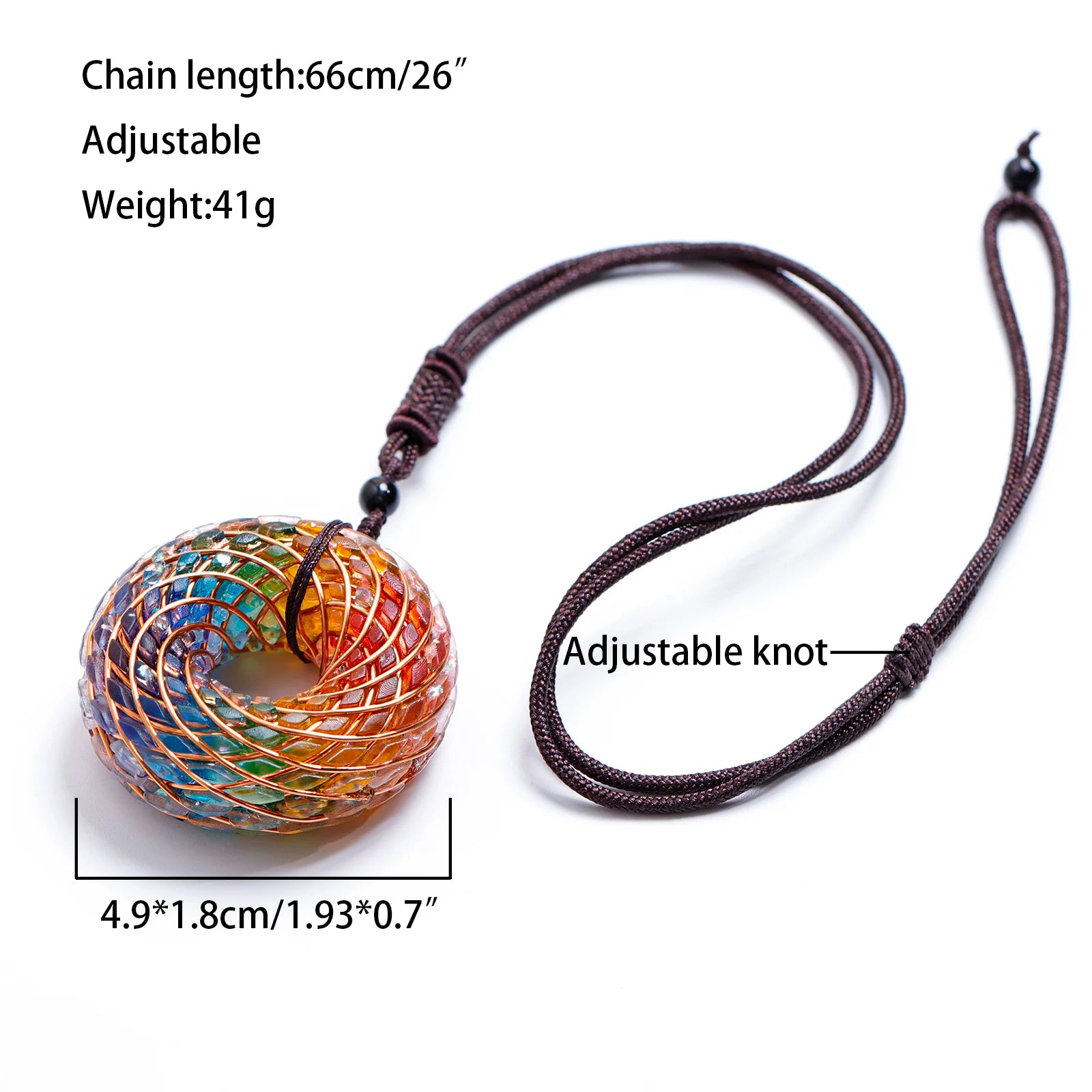 Rodin Coil & Amethyst  Orgone Pendant Necklace, Handmade pendant jewelry ，Adjustable Chain for Women & Men