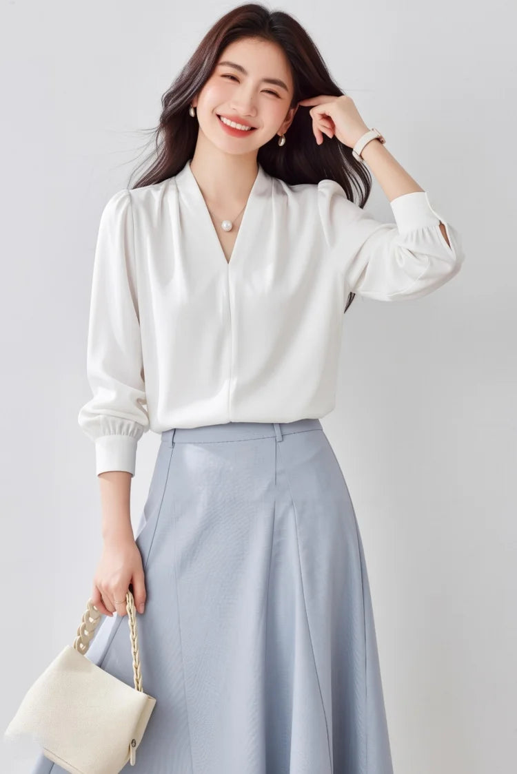 Women's Satin Office Blouse