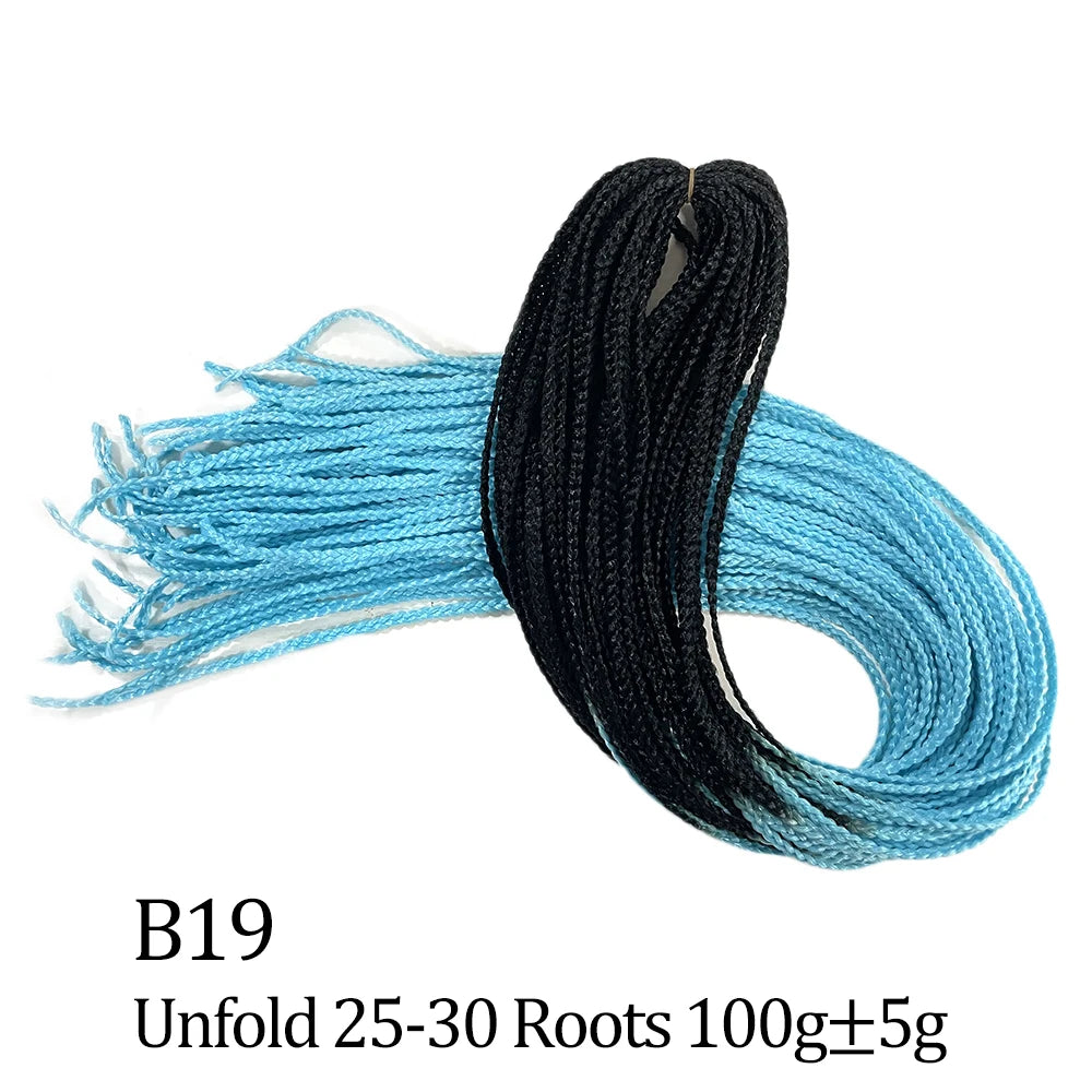 Ombre Zizi Braids Thin Box Braids Crochet Hair Extensions Synthetic Hair Rainbow Thin Zizi Braids Hair Bundles BudaBuda