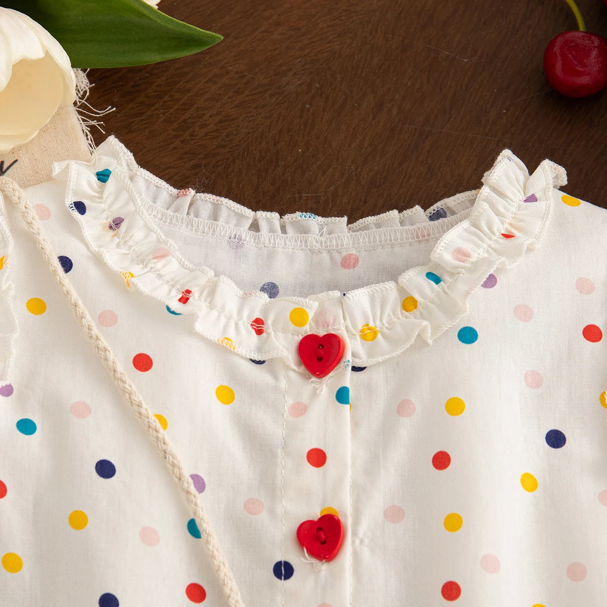Toddler Girls Polka Dot Bow Sleeveless Summer Dress
