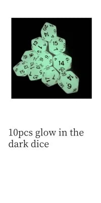 D20 Glow-in-the-Dark Polyhedral Dice Set | 10 Pieces | RPG, DND, MTG & More