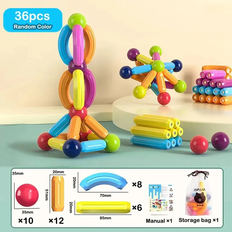 Magnetic Ball & Stick Construction Set | Montessori Educational Toy | 10–188 Pieces | Ages 3+
