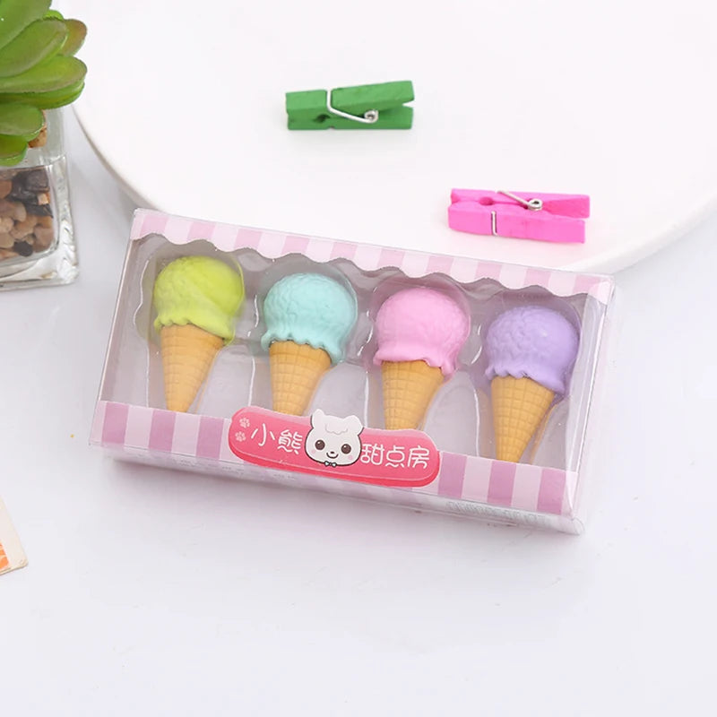 Kawaii Lollipop Sweety Ice Cream Student Stationery School Office Supplies Children Erasers For Kids Pencil Eraser
