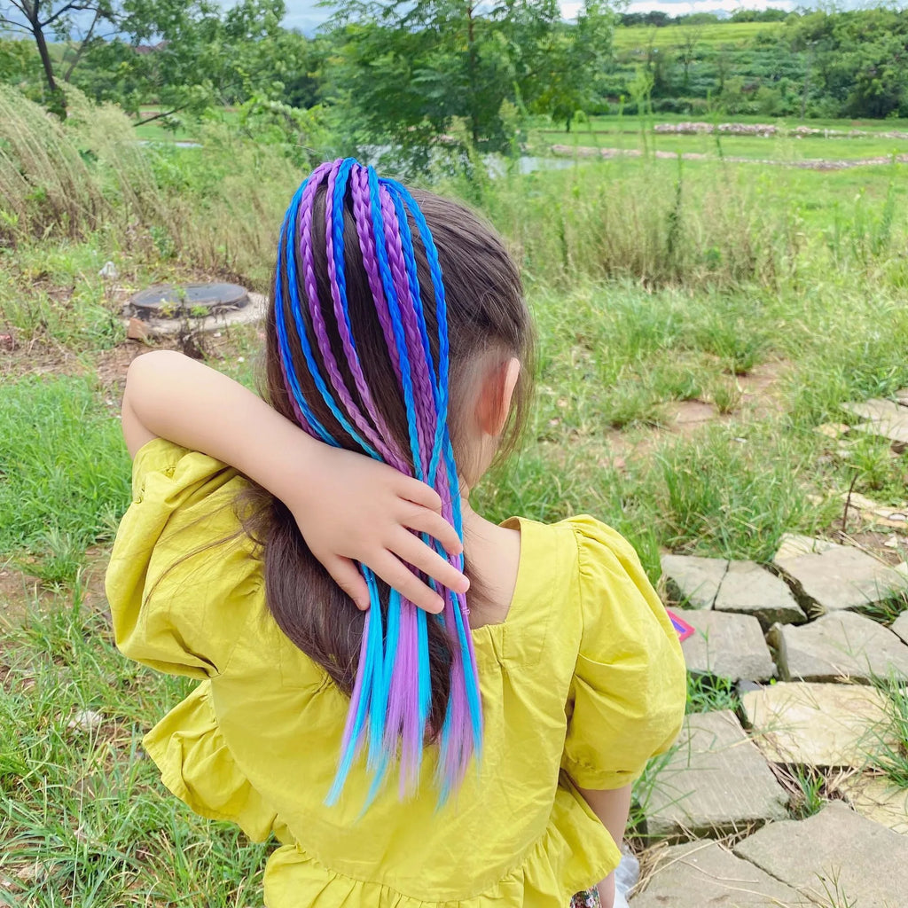 Korean Fashion Kids Wig Braids Girls Dirty Braid Hair Rope Children Gradient Barrettes Headwear Baby Kids Hair Accessories