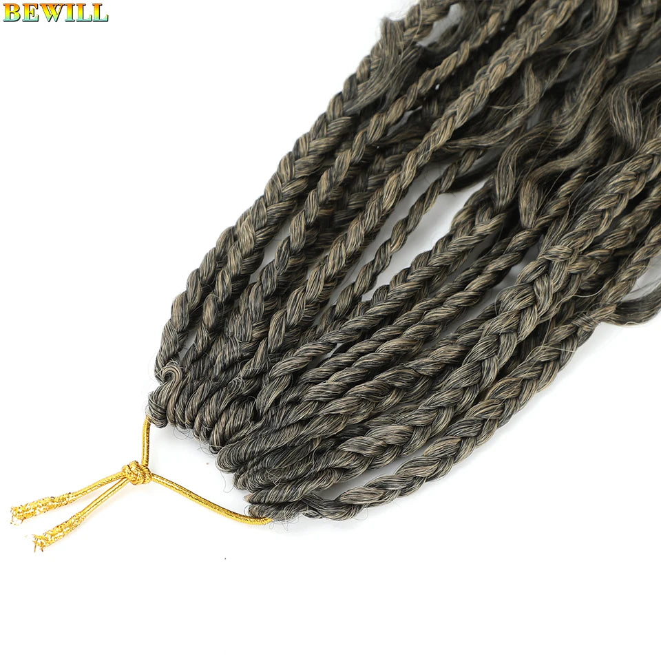 Goddess Box Braids Crochet Hair 14 18 24 Inch Bohemian Hippie Box Braids With Curly Ends Synthetic Braiding Hair for Black Women
