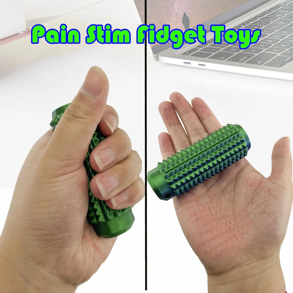 Mini Spiky Fidget Massage Keychain – 3D Silicone Pain Stim Sensory Toy for Anxiety Relief, Singles & 4-Pack