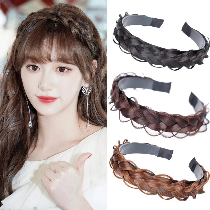 Braid Hair Band Women Fishbone Braid Wig Twist Braid Headband Hairpin Bohemia Non-slip Headdress Bridal Girls Hair Accessories