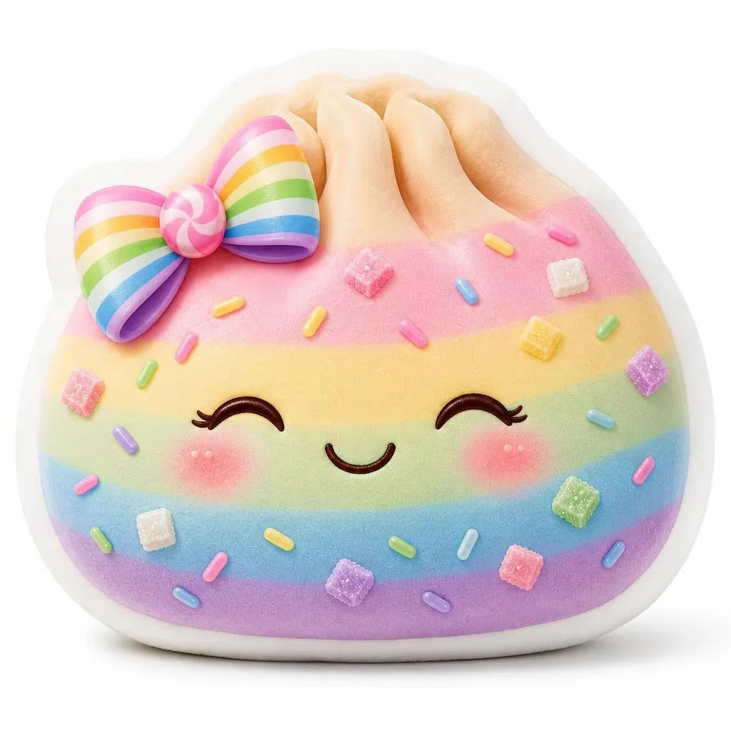 Dumpling Bao Kawaii Flower Food Shaped Pillow Cushion Irregular Stuffed Throw Pillow Home Decor Gift Bedroom Sofa Decorative