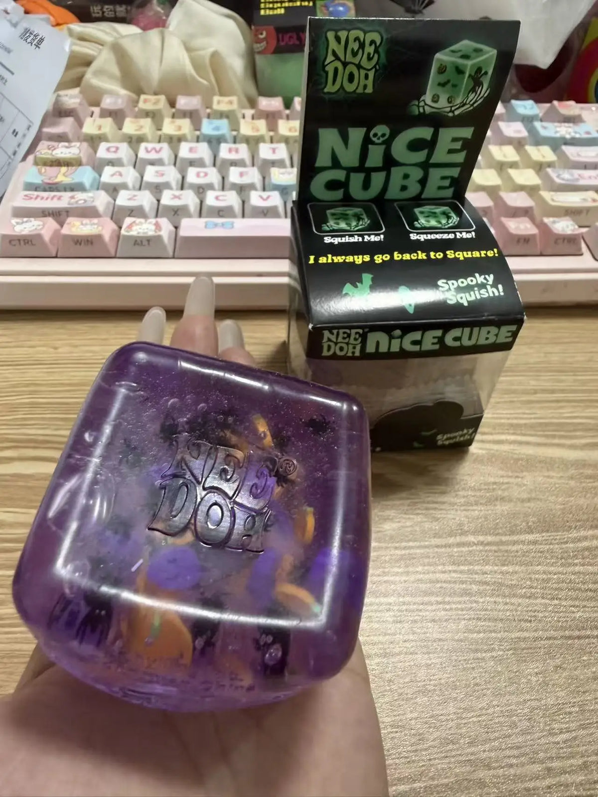 Halloween Spooky Gel Squeeze Cube Sensory Fidget Toy | Pumpkin Spider Skull Anxiety Relief