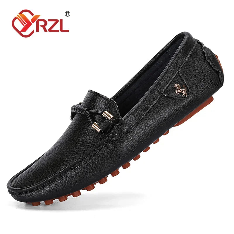 YRZL Loafers for Men 2024 New Handmade Moccasins Men Flats Casual Leather Shoes Luxury Comfy Mens Loafers Size 48 Shoes for Men