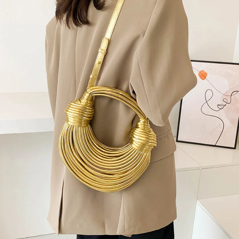 Women's Handwoven Rope Knotted Shoulder Bag