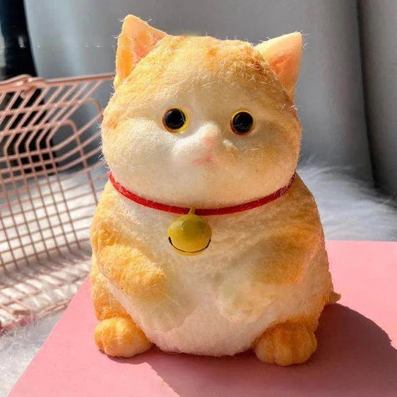 Squishy Flocking Cat Fidget Toy – Extra Large Slow Rebound Stress Relief Squeeze Toy