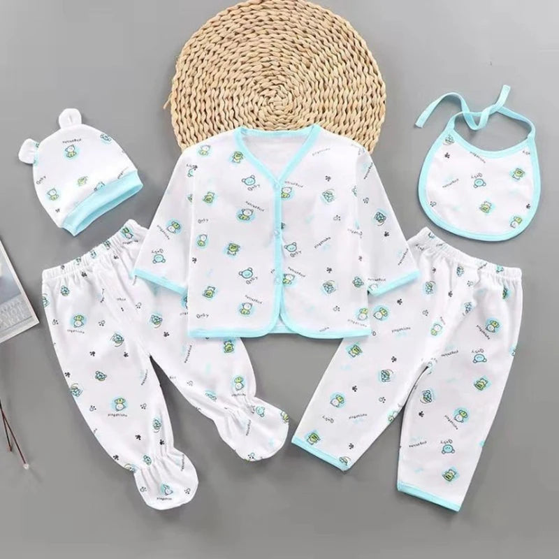 Newborn Cotton Clothing Set, 5 Pieces