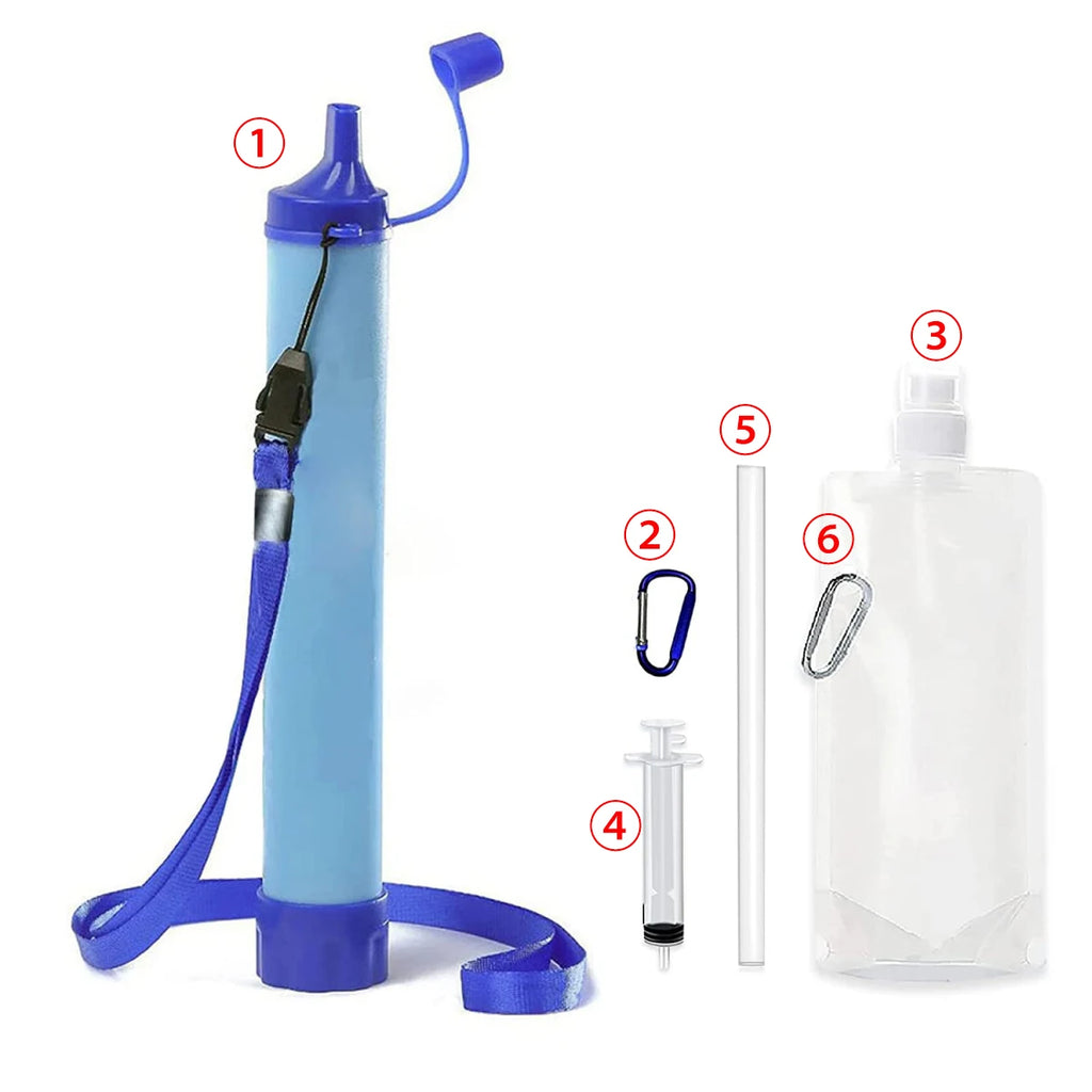 Disaster Preparedness Water Filter, Personal Survival Straw Purifier for Emergency Kits, Outdoor Camping & Hiking Gear