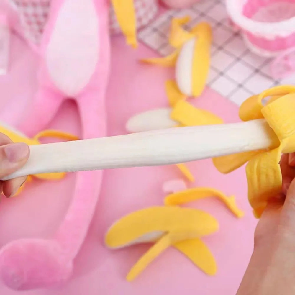 Cute Fruit Squishy Stress Balls Fidget Sensory Toy Squeeze Stress Relief Hand Toy Anti-Anxiety Banana Stretchy Slow Rising Toy
