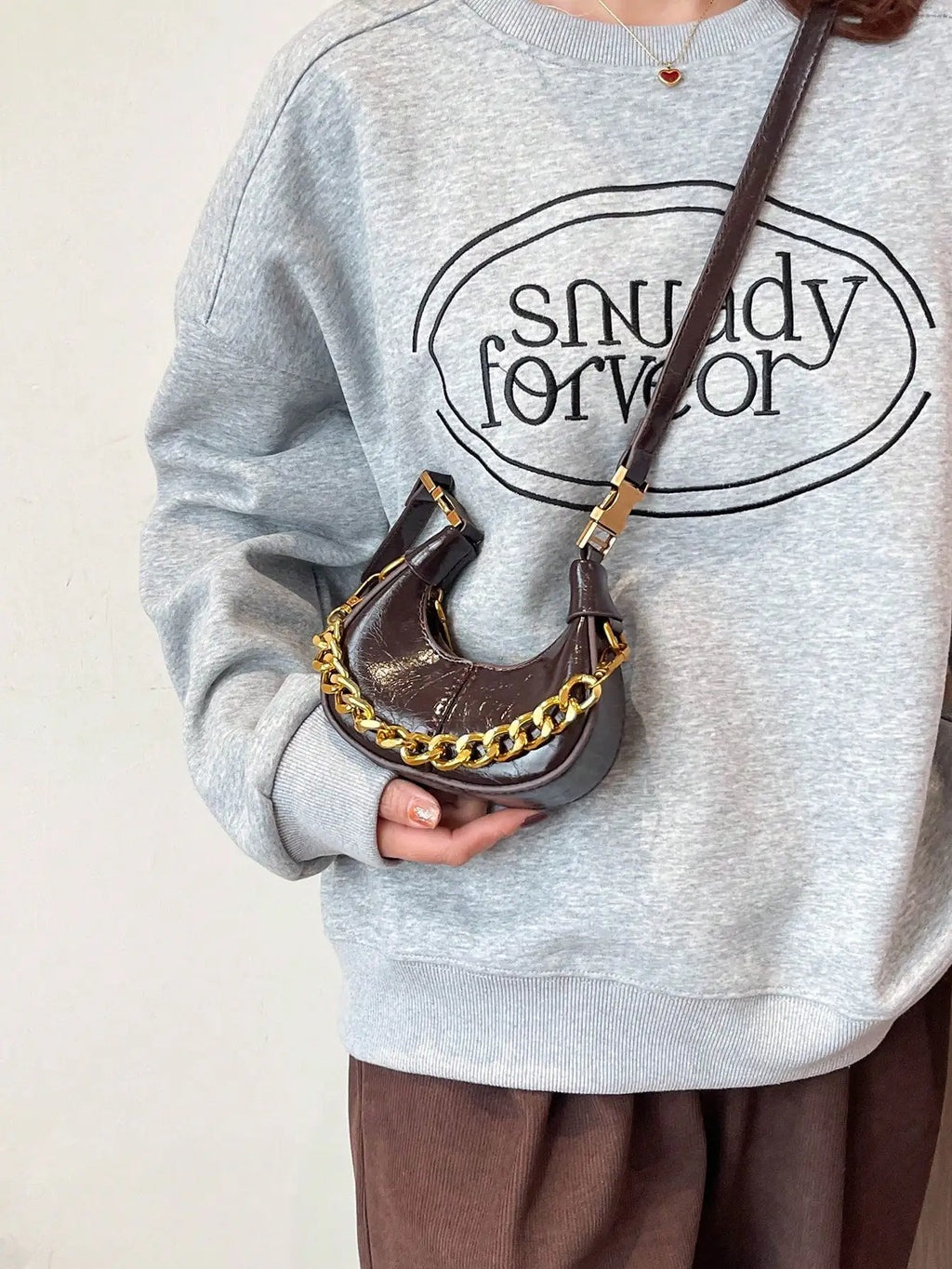 Women's Sequined Chain PU Top-Handle Hobo Bag