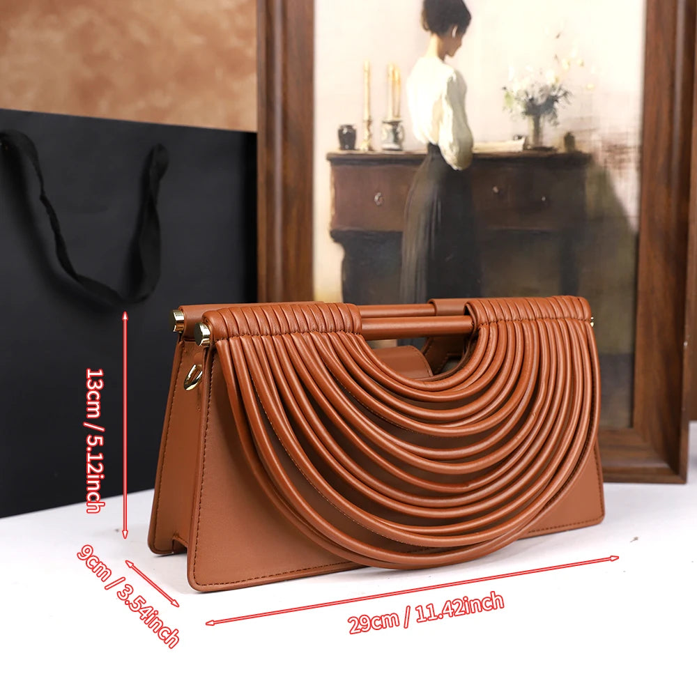 Women's Woven Line Tassel Tote Handbag