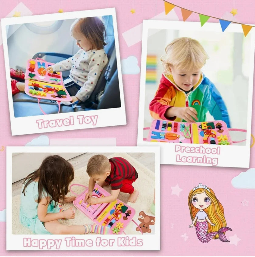 Montessori Toddler Busy Board | Autism Sensory Toy for Life Skills & Motor Development