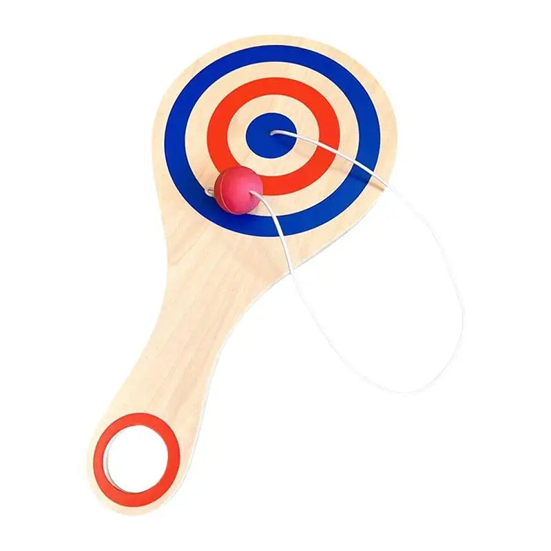 Wooden Paddle Ball With String And Ball Fun Set for HandEye Coordination Development Portable Elastic Design Family Party Play
