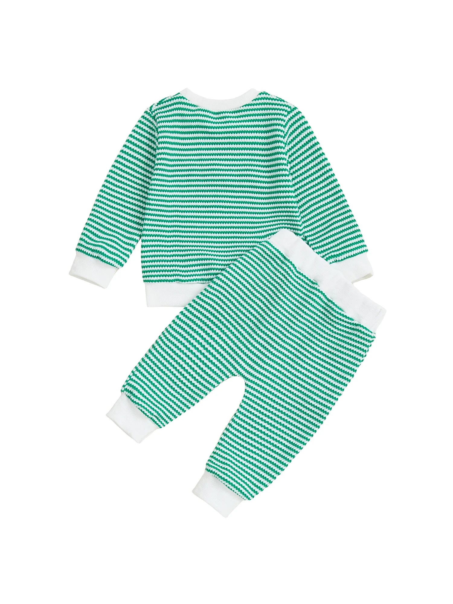 Baby Boy Truck Embroidery Striped Sweatshirt & Joggers Set