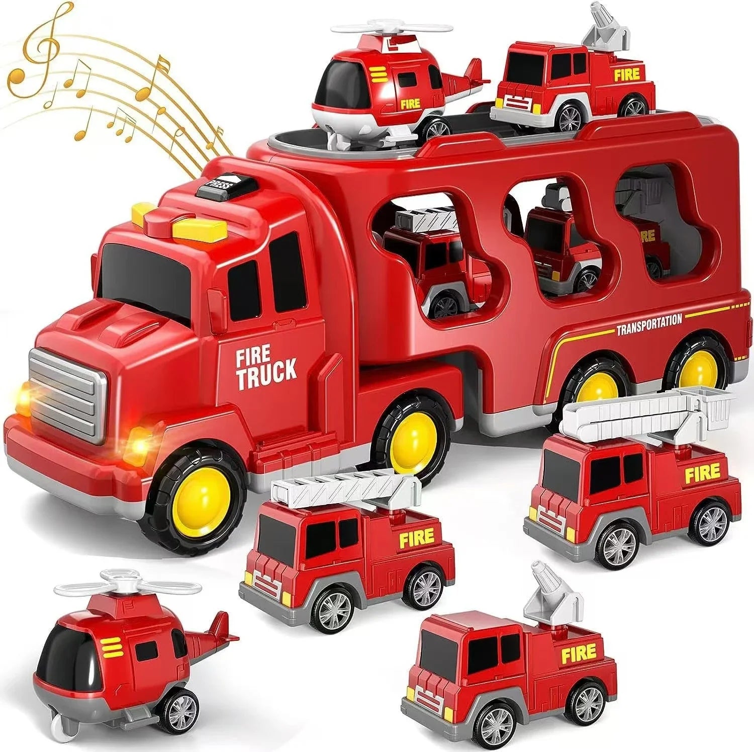 Wind-up Cars Toy engineering trucks heavy trucks police car fire trucks music light model set puzzle toys Boys Kids Gifts