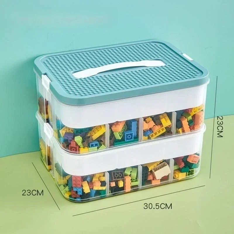 Lego Storage Box Building Block Organizer Particle Toy Jigsaw Puzzle Container Partition Lego Storage Bin Children Toy Organizer