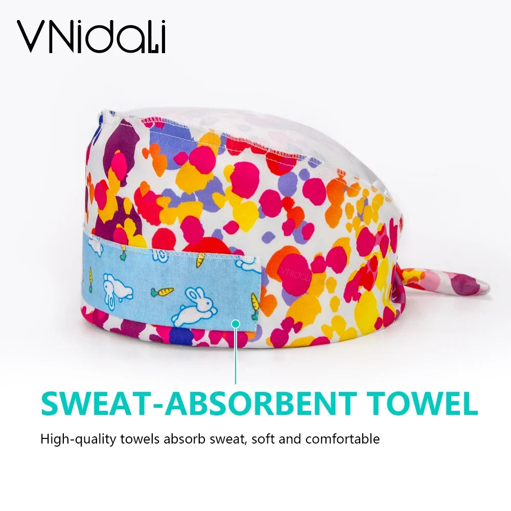 Women Beauty Work Hats Pet Grooming Nursing Work Scrub Hats Surgical Hats for doctors nurse hats scrub cap with button