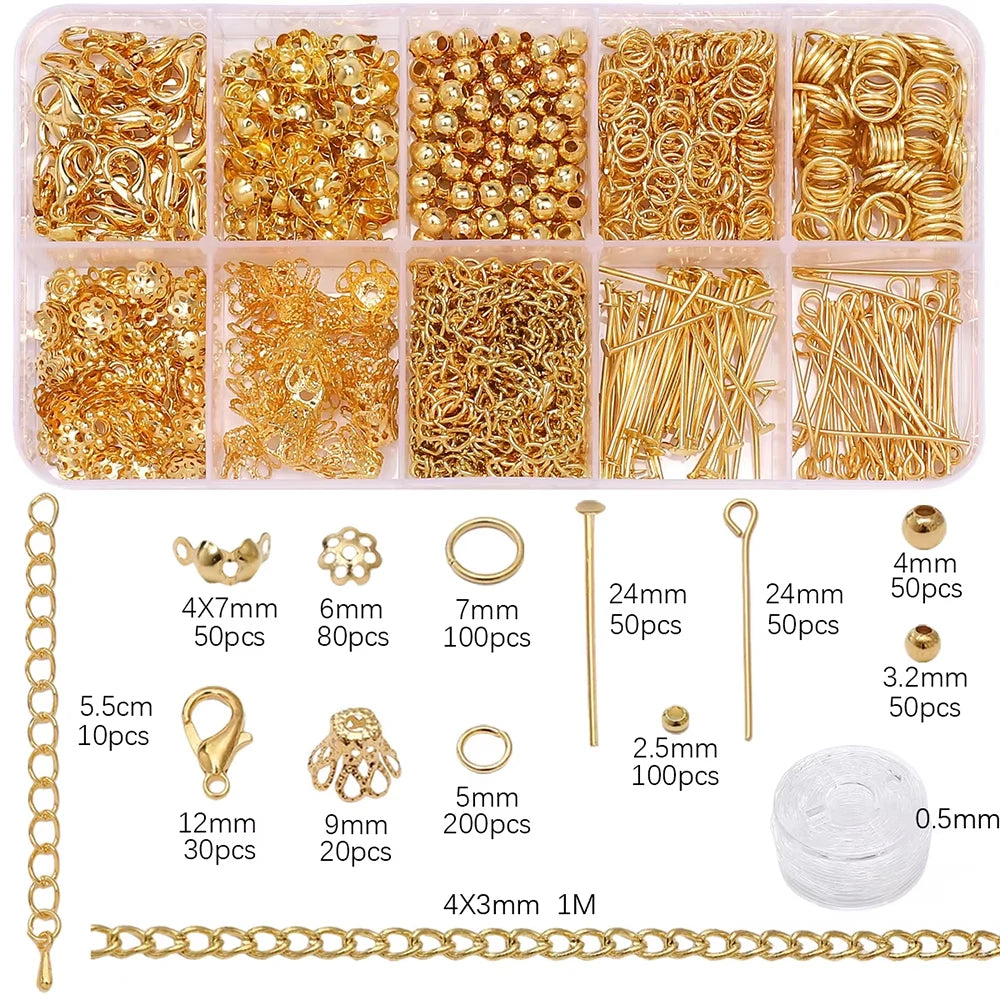 1Set/Bag Jewelry Making Starter Kit Earrings Necklace Findings DIY Beads Jewelry AccessoriesSuitable For Adults And Beginners