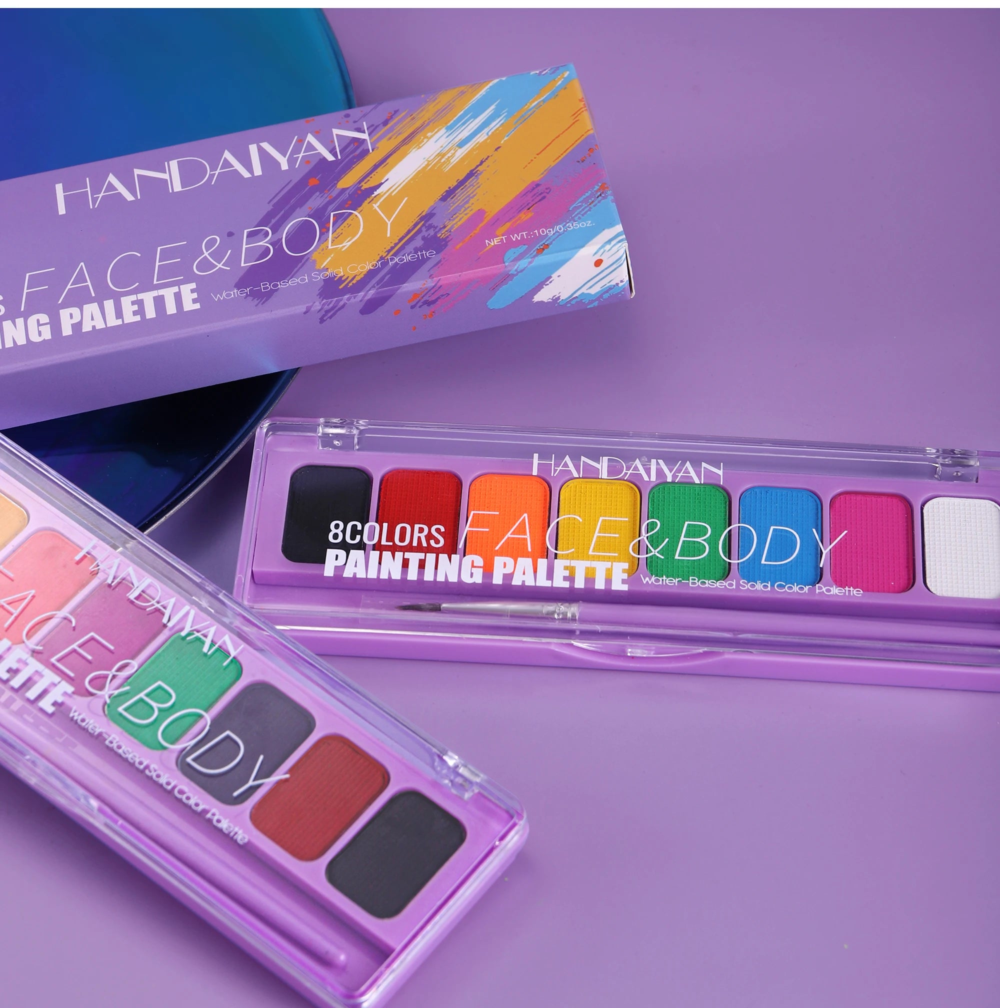 8 Color Face Body Paint Palette Water Soluble Fluorescent UV Makeup Halloween Party Cosmetics Fancy Dress Beauty